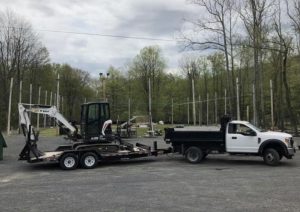 Dump Truck with Mini Excavator